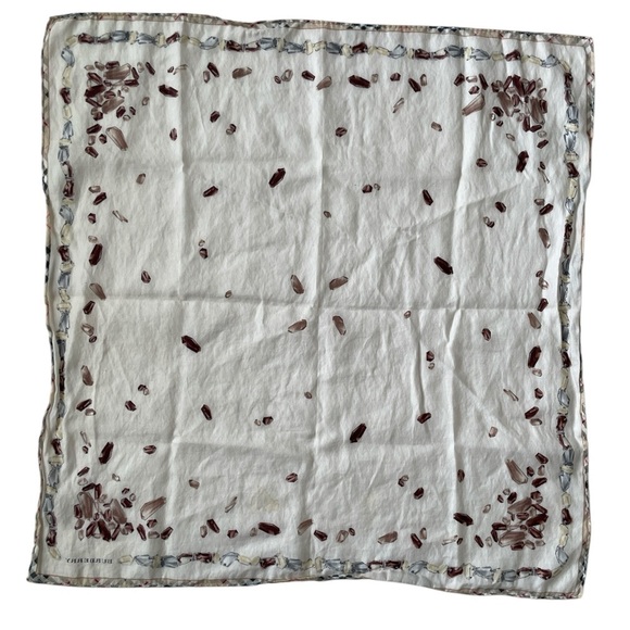 Burberry Vintage Ivory and Crystal Shaped Patterned Handkerchief - Picture 9 of 9